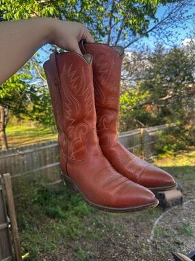 Vintage acme Men's Brown Leather Cowboy Boots